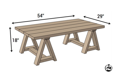 Sawhorse Coffee Table { Free DIY Plans } Rogue Engineer