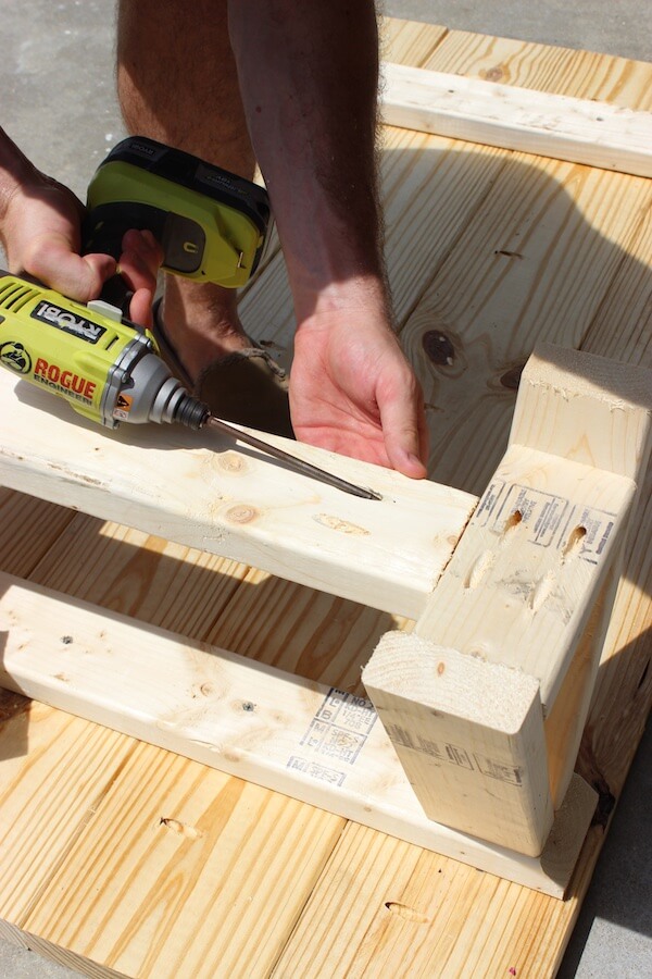 DIY Sawhorse Coffee Table Plans - Step 7