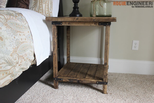 rustic bedside table diy