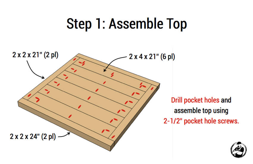 DIY Simple Square Bedside Table Plans - Step 1