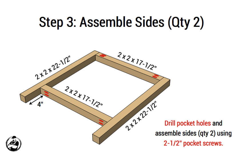 DIY Simple Square Bedside Table Plans - Step 3