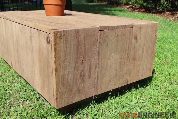 wood block coffee table diy