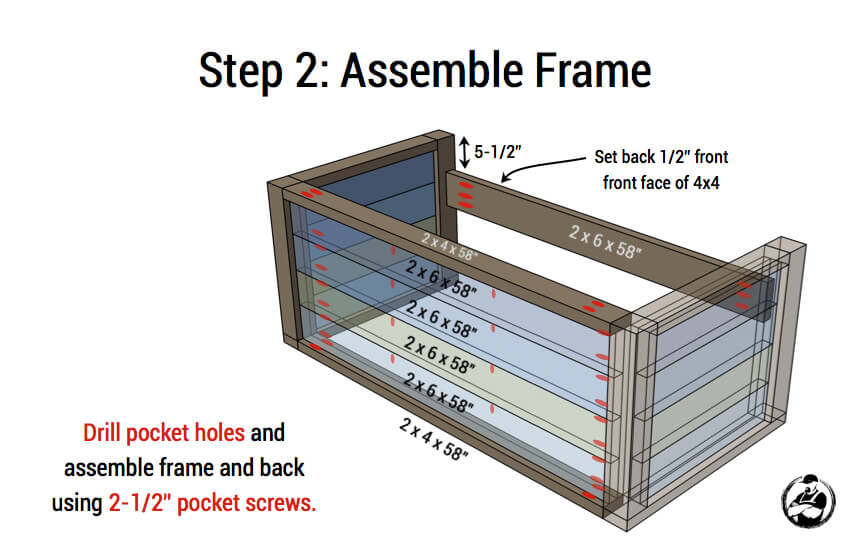 DIY Planked Wood Loveseat Plans - Step 2