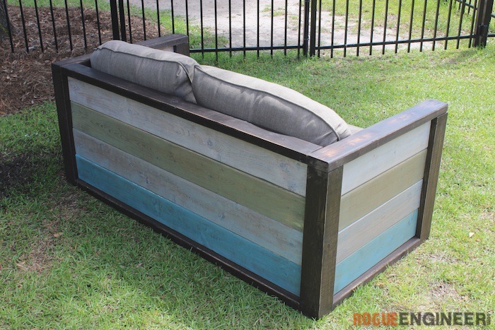 DIY Planked Wood Loveseat - Rogue Engineer