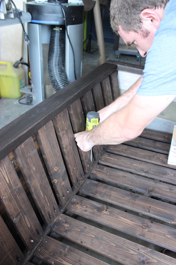 DIY Planked Wood Loveseat - Step 13