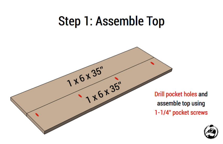 DIY Small Entry Bench Plans - Step 1