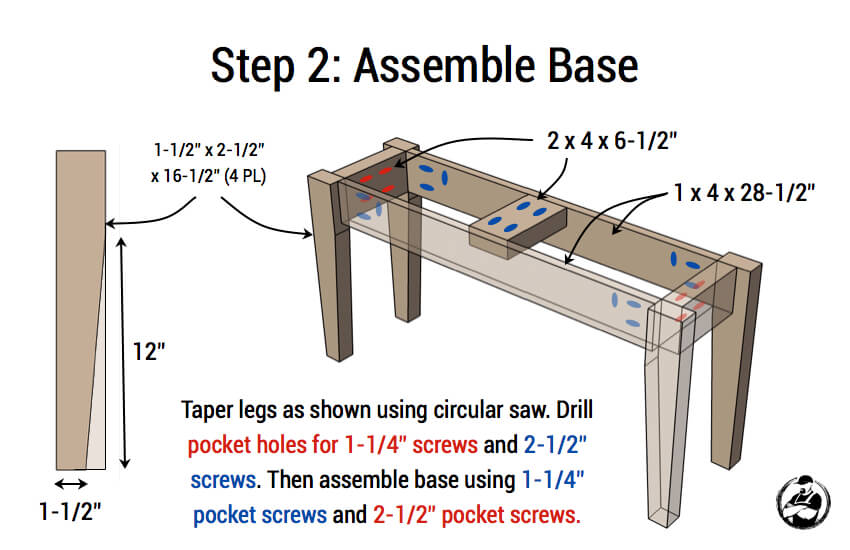 DIY Small Entry Bench Plans - Step 2