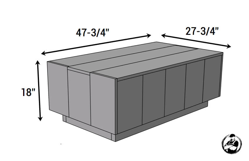 Modern Floating Coffee Table Plans - Dimensions