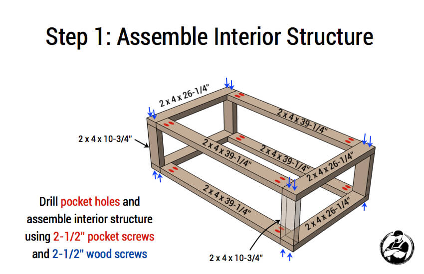 Modern Floating Coffee Table Plans - Step 1