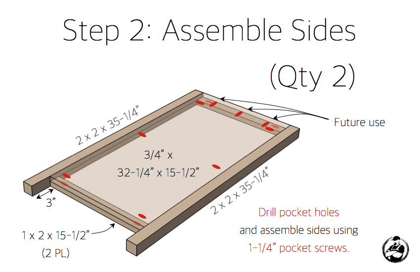 DIY Farmhouse Buffet Plans - Step 2