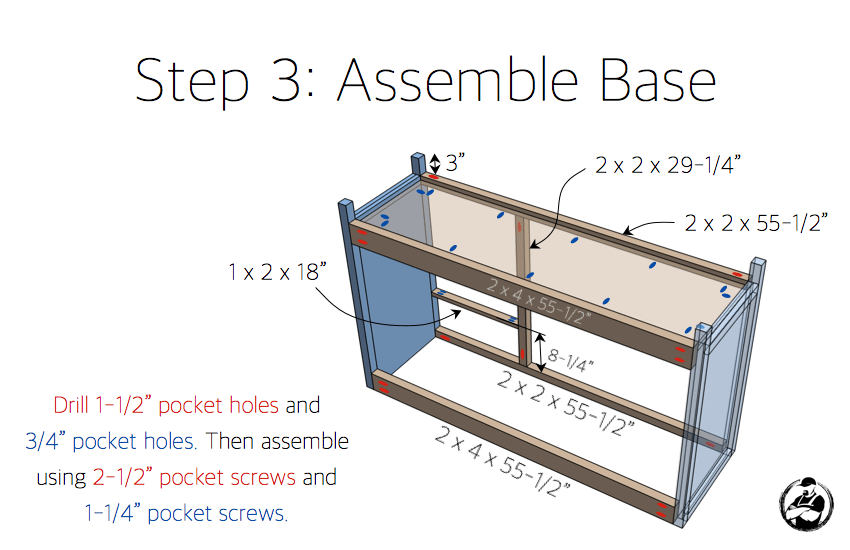 DIY Farmhouse Buffet Plans - Step 3