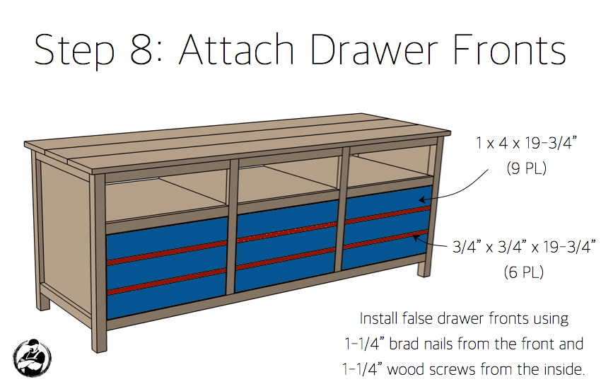 DIY Printmakers Media Console Plans - Step 8