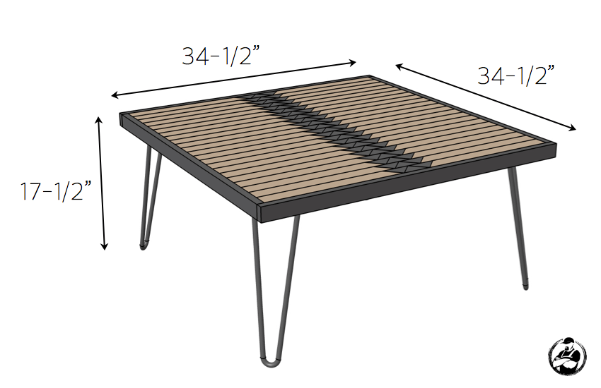 DIY Tribal Coffee Table Plans - Dimensions