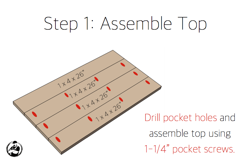 Narrow Cottage Side Table Plans - Step 1