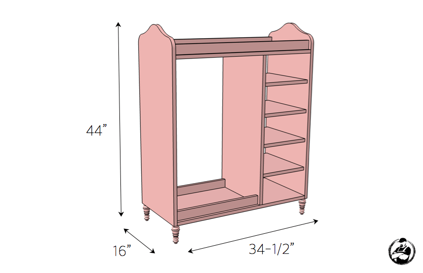 DIY Dress Up Center Plans - Dimensions