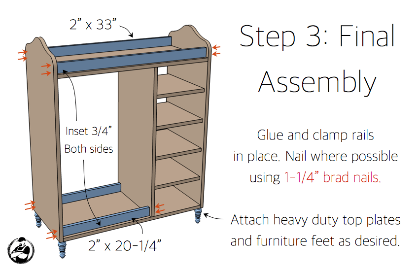 DIY Dress Up Center Plans - Step 3