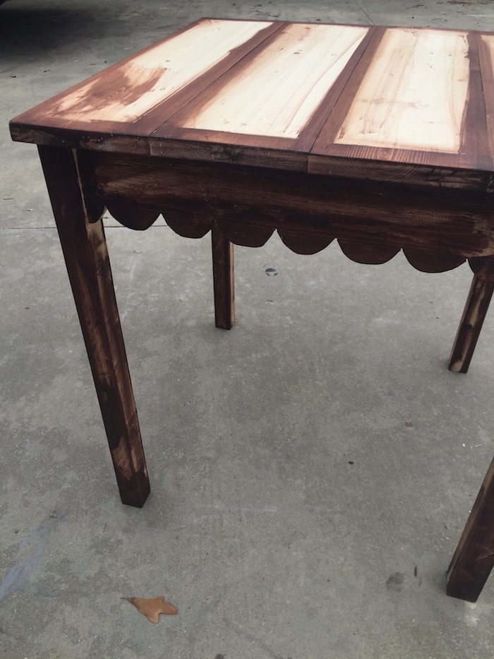 Scalloped edge deals side table