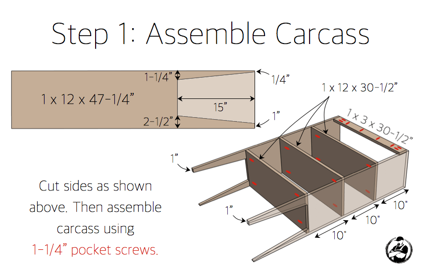 DIY Jelly Cabinet Plans - Step 1