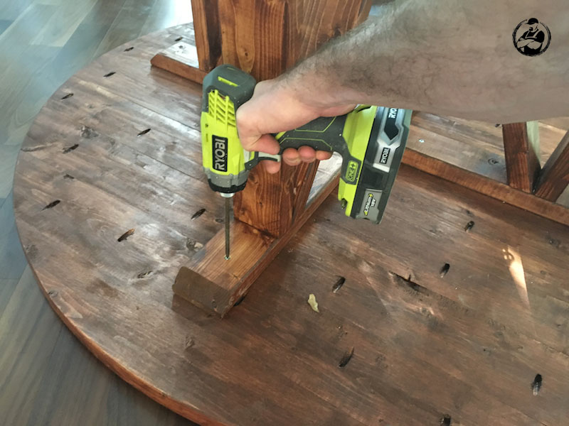 DIY Round Trestle Dining Table - Step 12