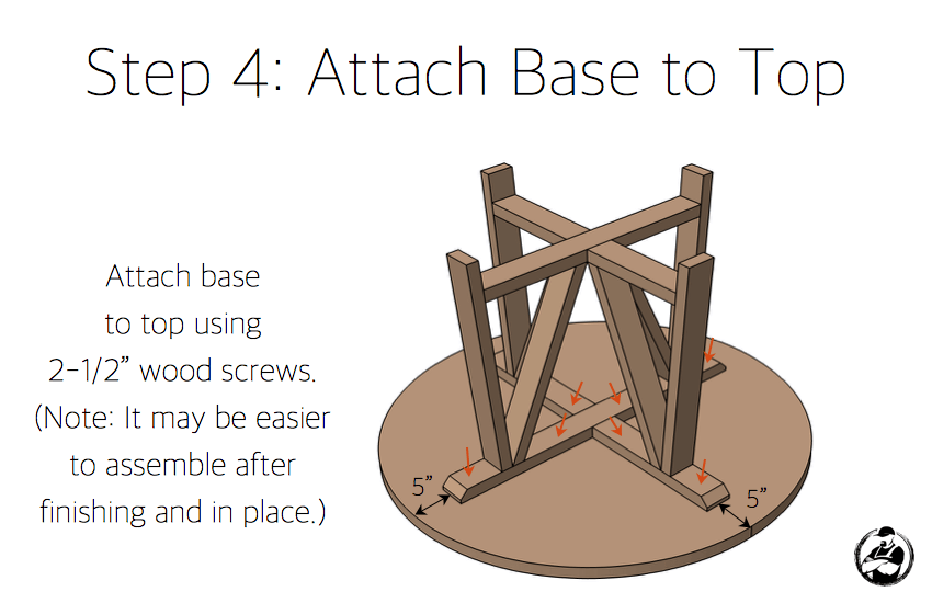 DIY Trestle Round Dining Table Plans - Step 4