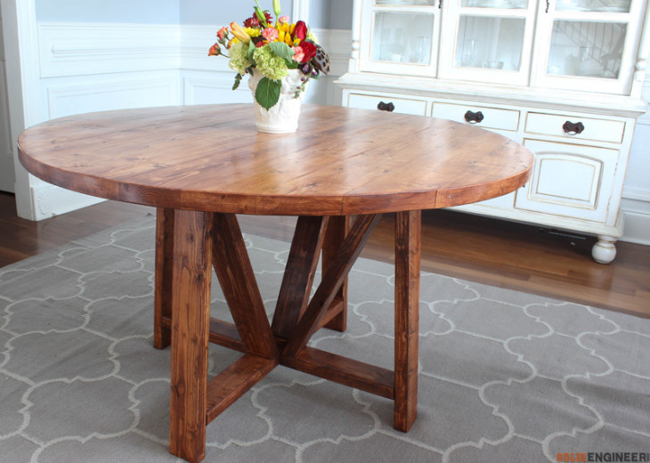 Round Trestle Dining Table Free Diy Plans Rogue Engineer