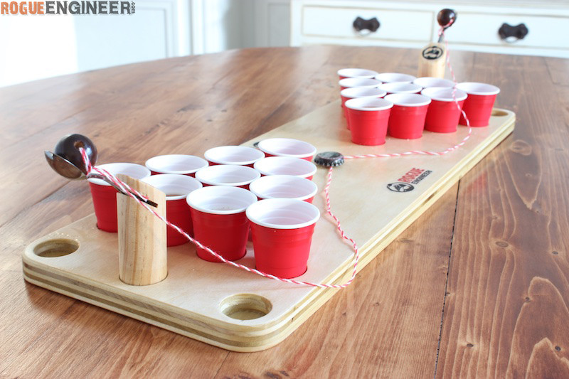 Beer Pong Table with Wood Print