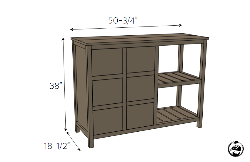 DIY Emma Buffet Plans - Dimensions