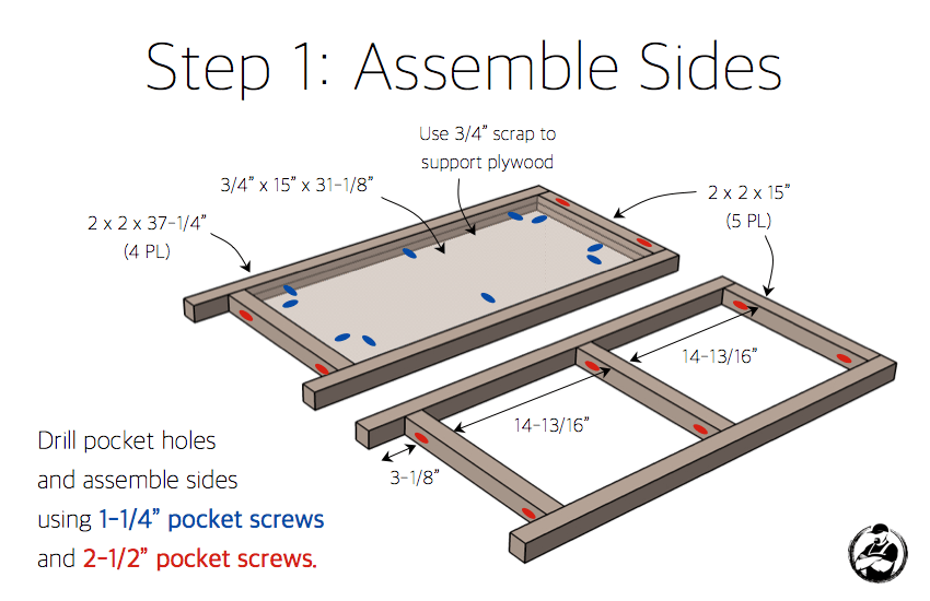 DIY Emma Buffet Plans - Step 1