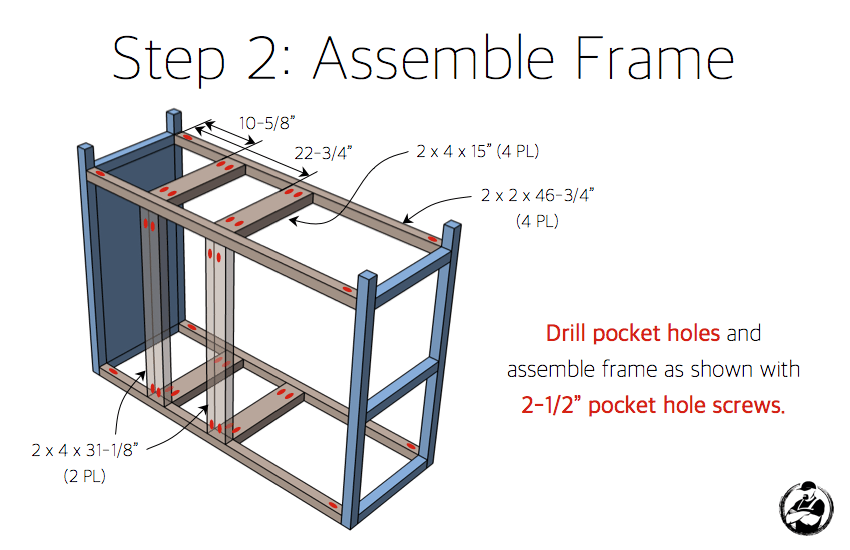 DIY Emma Buffet Plans - Step 2