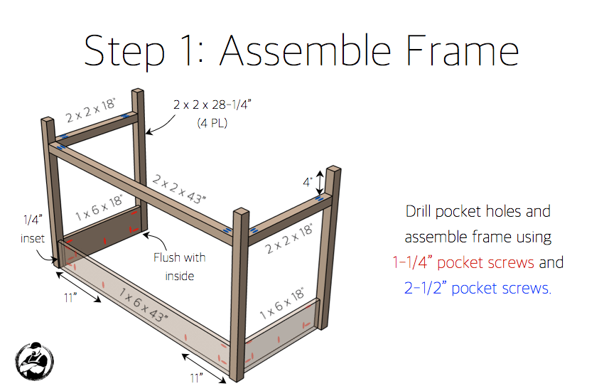 DIY Folding Vanity Plans - Step 1