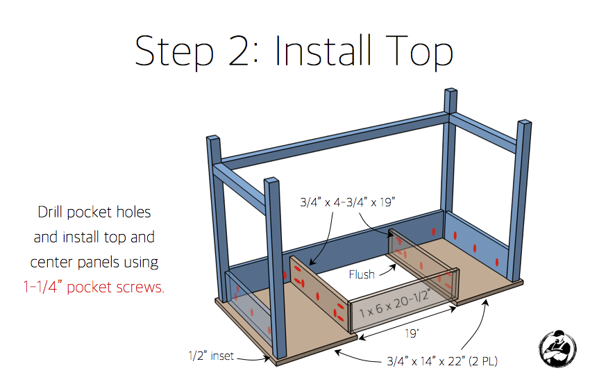 DIY Folding Vanity Plans - Step 2