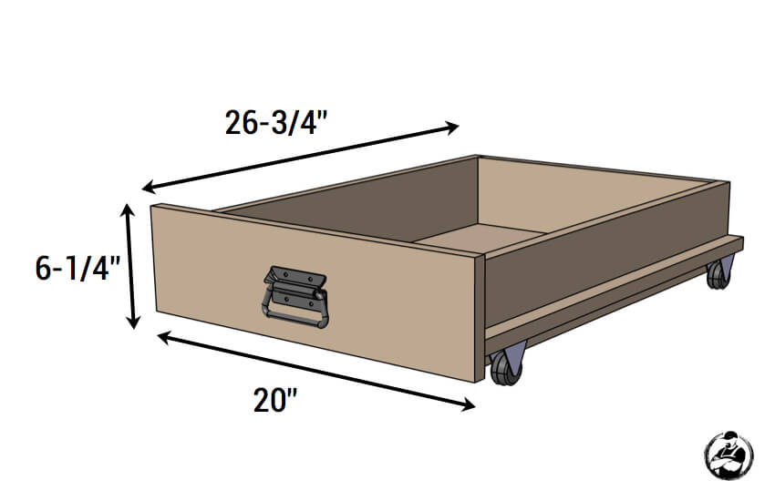 DIY Under Bed Storage Box on Wheels - Dimensions