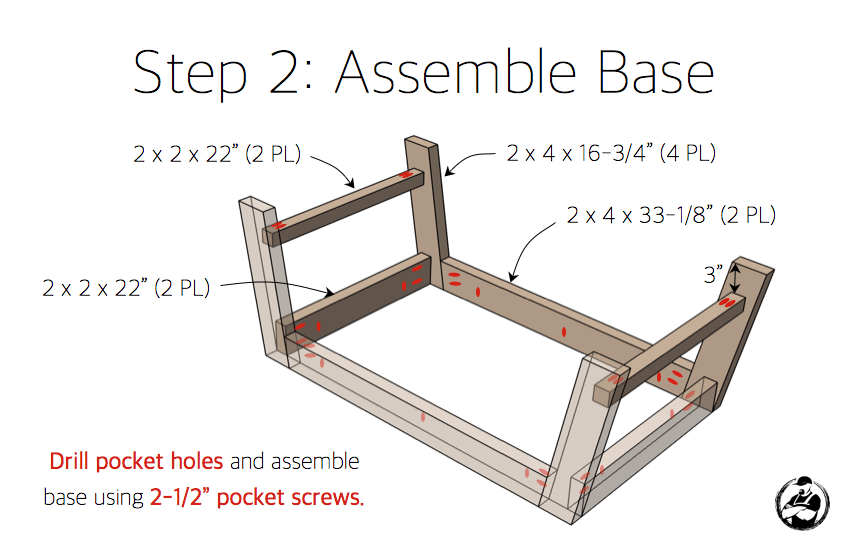 DIY Angled Leg Coffee Table Plans - Step 2