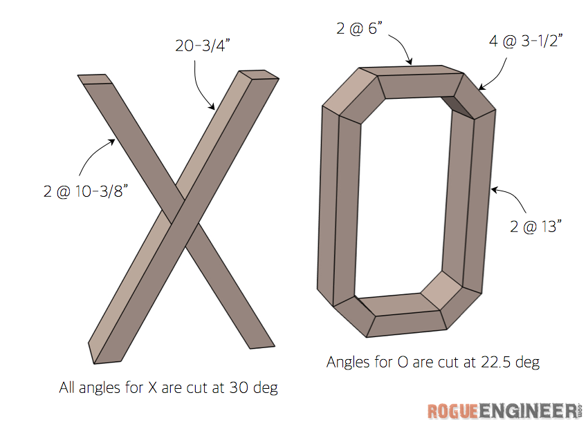 DIY Valentines XO Decor Plans - Rogue Engineer