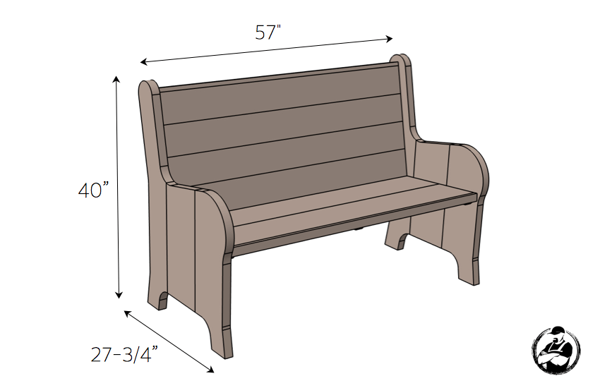 DIY Church Pew Plans - Dimensions