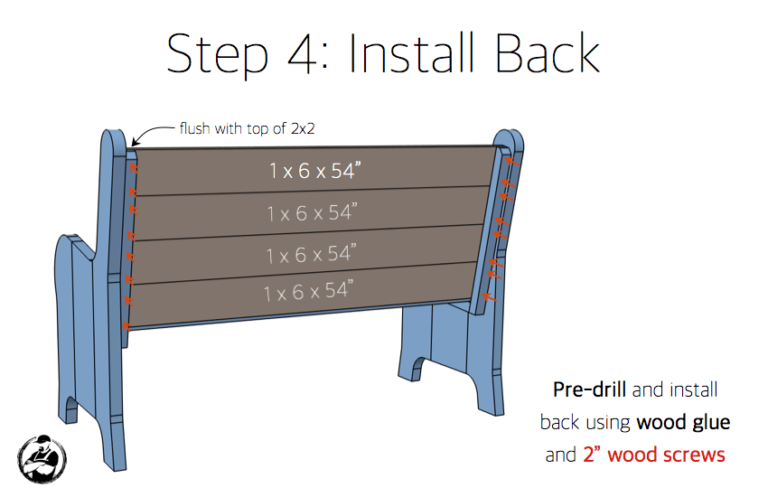 DIY Church Pew Plans - Step 4