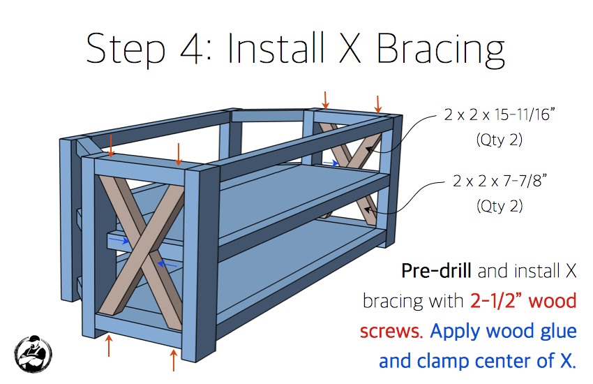 DIY Corner Media Center Plans - Step 4