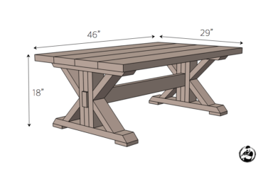 Trestle Coffee Table { Free DIY Plans } Rogue Engineer