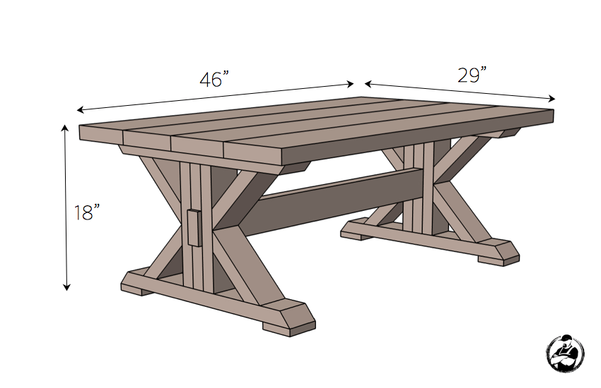 Download Trestle Coffee Table { Free DIY Plans } Rogue Engineer