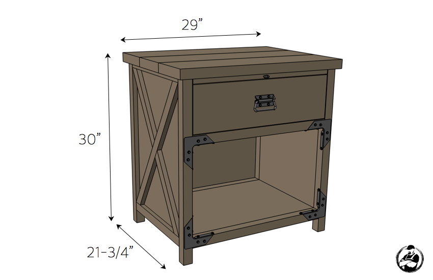 Simpson DIY Nightstand Plans - Dimensions