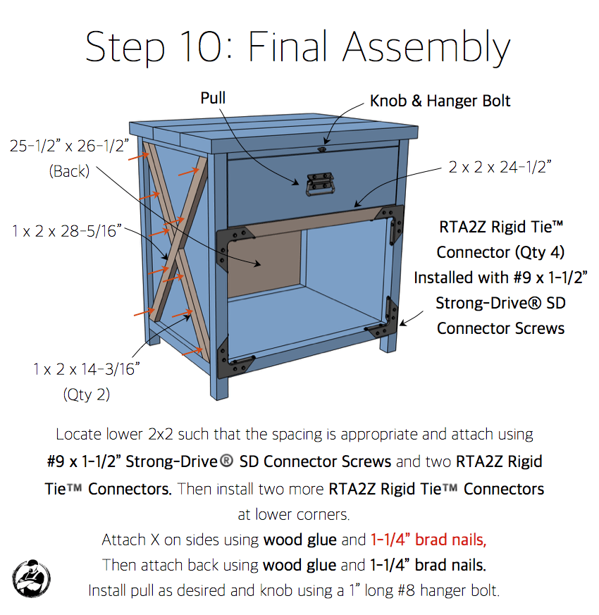 Simpson DIY Nightstand Plans - Step 10