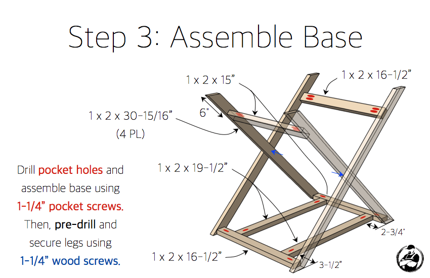 X Base Accent Table Plans - Step 3