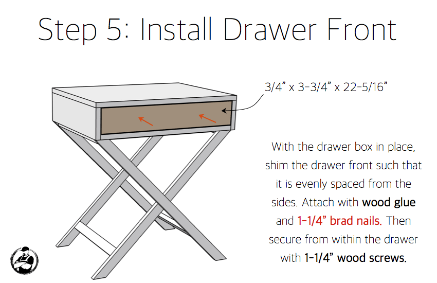 X Base Accent Table Plans - Step 5