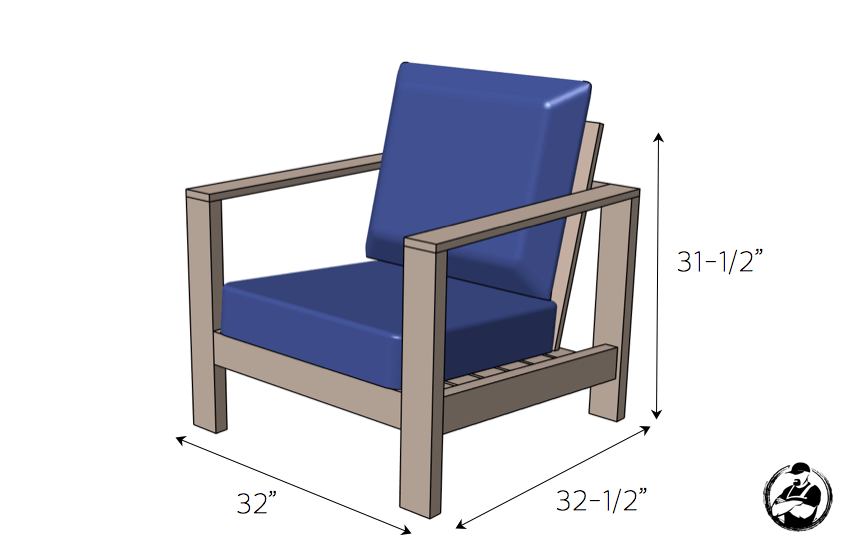 DIY Outdoor Lounge Chair Plans - Dimensions