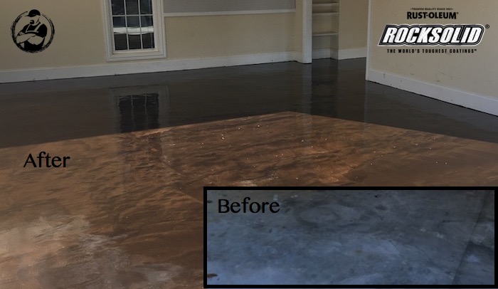 DIY Rock Solid Garage Floor Coating Before After