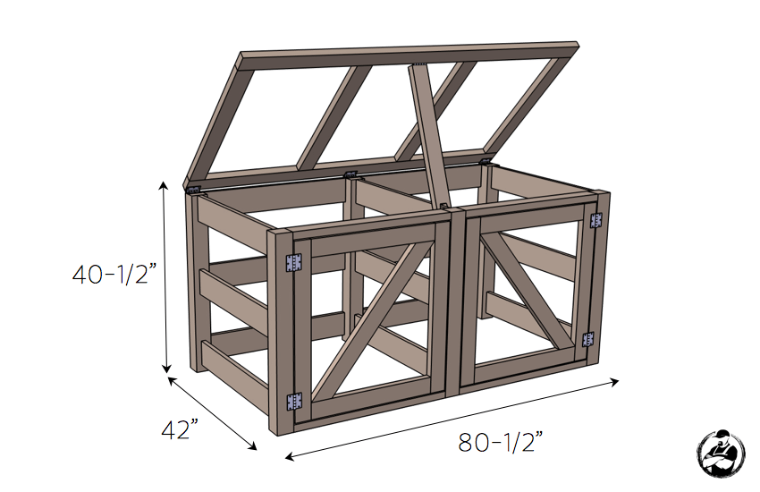 DIY Double Compost Bin Plans - Dimensions