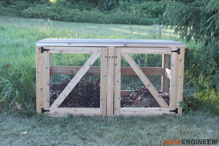 DIY Single & Double Compost Bin Plans With Adjustable Front Slats 