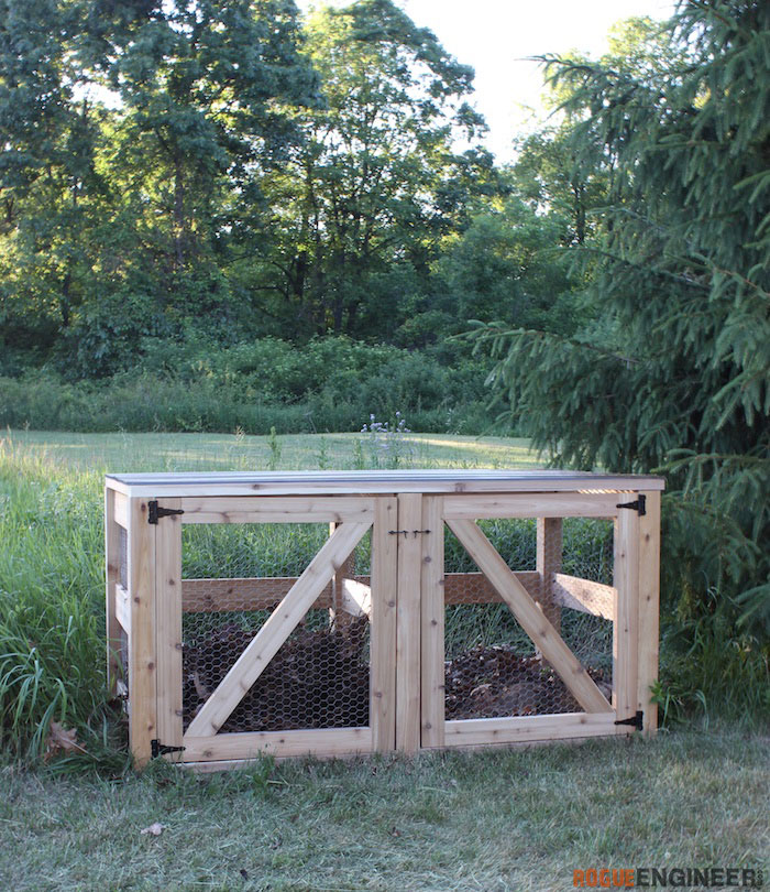 DIY Single & Double Compost Bin Plans With Adjustable Front Slats 