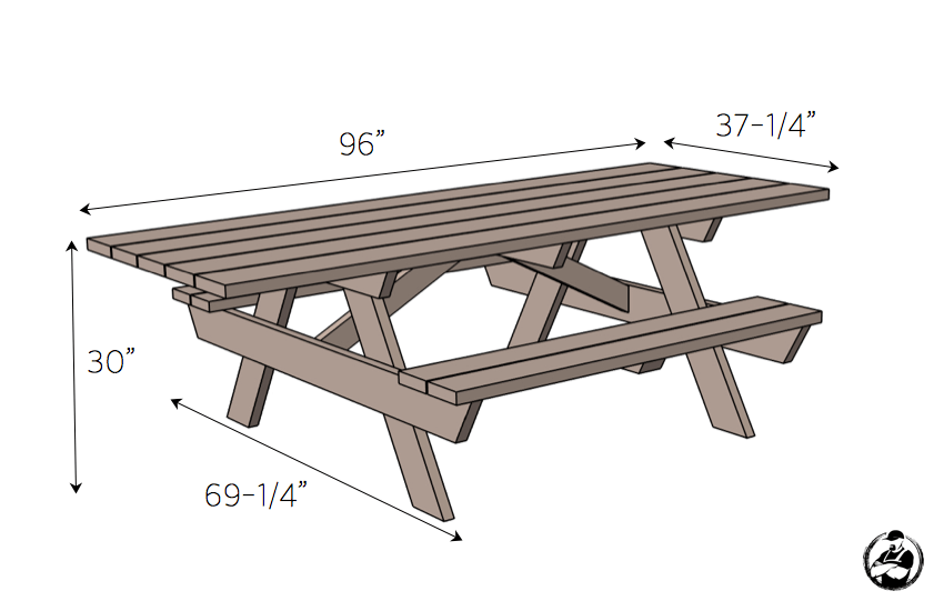 DIY Handicap Accessible Picnic Table Plans - Dimensions