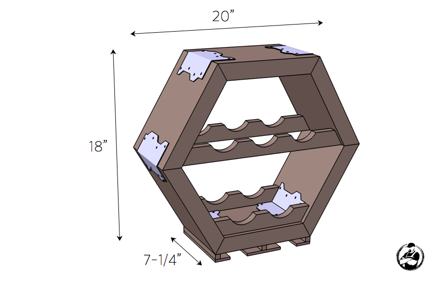 DIY Hex Wine Storage Plans - Dimensions